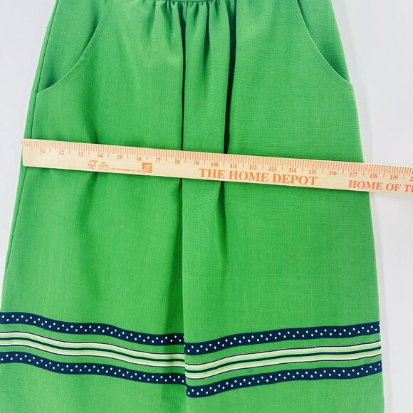 VTG The Red Mill Green Womens Sz 4-6 High Waist Pleated Retro Mod Striped AA40 - Picture 5 of 11